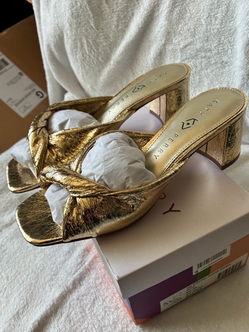 Katy Perry Collections- The Tooliped Twisted Sandal -Metallic Gold